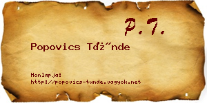 Popovics Tünde névjegykártya